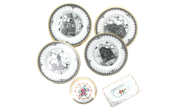 6 assiettes à dessert en porcelaine blan