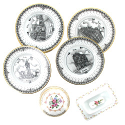 6 assiettes à dessert en porcelaine blan