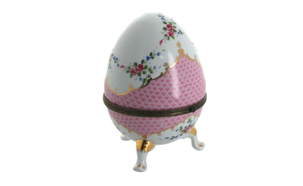 Grand coffret en porcelaine de forme ovo
