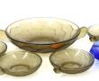 Service à crème en verre moulé couleur f