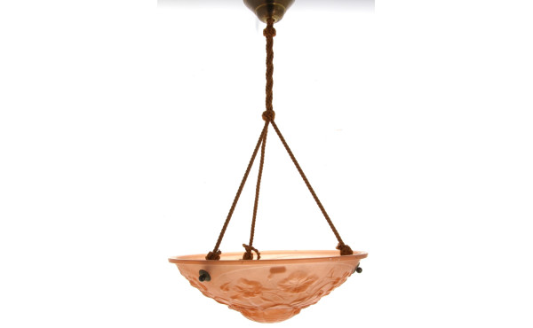 Vasque en verre pressé moulé rose à déco