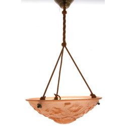 Vasque en verre pressé moulé rose à déco