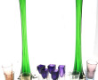 Paire de vases soliflores en verre vert,