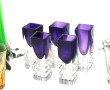 Paire de vases soliflores en verre vert,