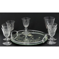 6 verres à porto anciens en cristal, 2 m
