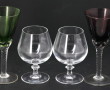 6 verres à vin blanc à piètement vert ém