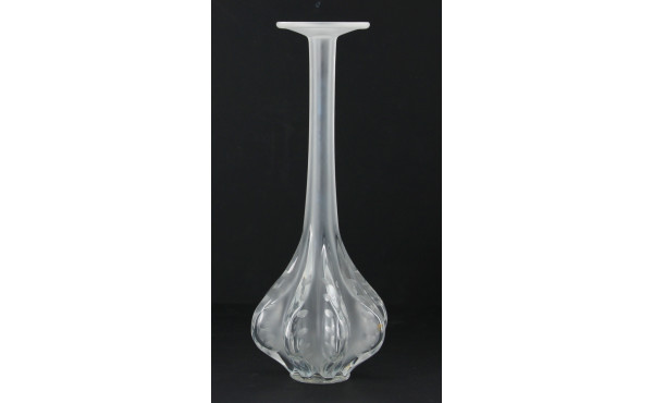 LALIQUE France - Vase soliflore à long c