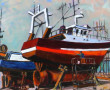 Robert Le RHUN (1936-2006) "Le slipway à