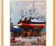 Robert Le RHUN (1936-2006) "Le slipway à