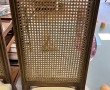 4 chaises assises tissu dossiers cannés + 2 fauteuils