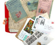 Lot de vieux papiers, enveloppes et fact