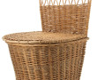 Panier couvert en osier. H 62 x L 50 x P