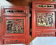 Deux panneaux de meuble chinois laqué ro