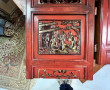 Deux panneaux de meuble chinois laqué ro