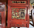 Deux panneaux de meuble chinois laqué ro