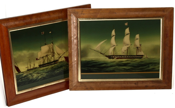 Thème MARINE - 4 encadrements façon fixé