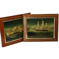 Thème MARINE - 4 encadrements façon fixé