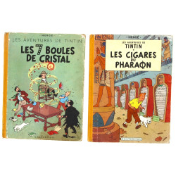 TINTIN - Lot de 2 BD dos jaune des année