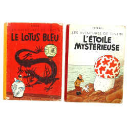 TINTIN - Lot de 2 BD du début des années