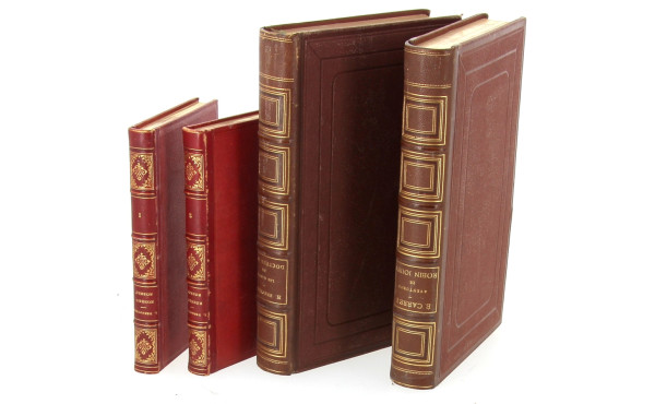 Lot de 4 ouvrages XIXème reliés rouge et