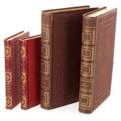 Lot de 4 ouvrages XIXème reliés rouge et