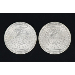 2 pièces de 25 euros en argent