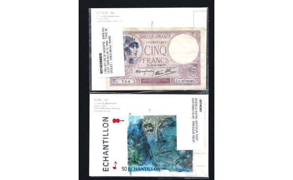 Billet de 5 fr modifié émis du 10/7/39 a