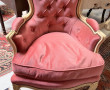 Bergère de style Louis XV, couleur crème