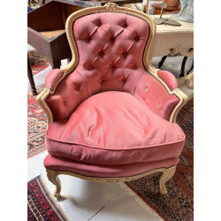 Bergère de style Louis XV, couleur crème