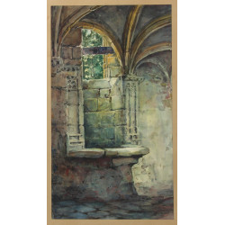 Louis DINET (1888-1961) "Intérieur d'égl