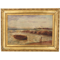 Raphaël GOURDON (1852-1924) "Barque au m