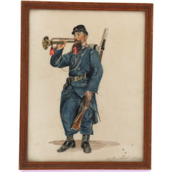 Ecole Française XIXème "Soldat sonnant l