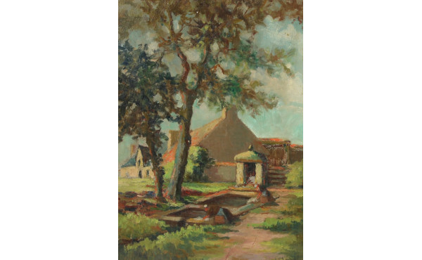 L.CHAPAT (Xxème) "Lavandières, fontaine 