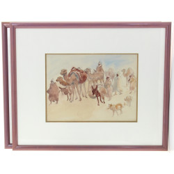 Ecole Orientaliste (Xxème) "Campement" e