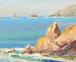 SCHNEIDER (Xxème) "Côte rocheuse", huile