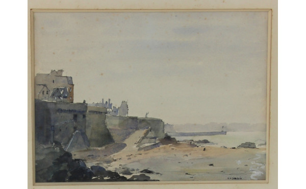 M.A. DABADIE (Xxème) "Vue de Saint-Malo 