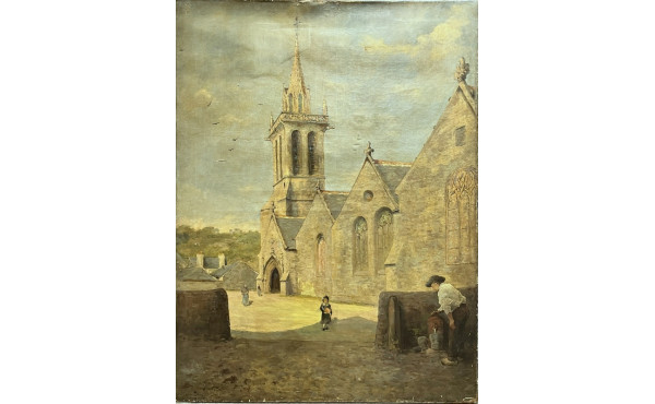 Louis DUMOULIN (1860-1924) "Eglise à Mor