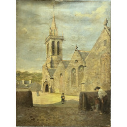 Louis DUMOULIN (1860-1924) "Eglise à Mor