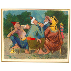 Ecole fin Xxème "Hommes orientaux palabr