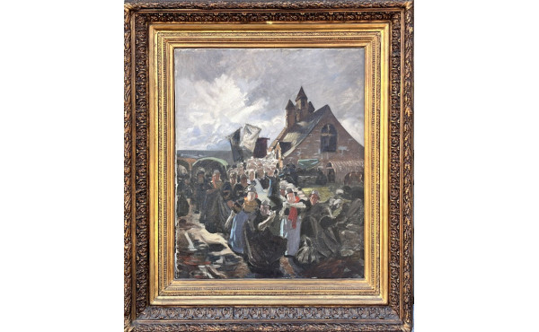 Ecole Bretonne début Xxème "Scène de par