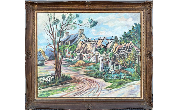 Yves LANGE (1926-2001) "Fermette en camp