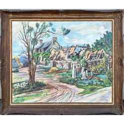 Yves LANGE (1926-2001) "Fermette en camp