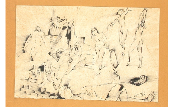 Marcel GONZALEZ (1928-2001) "Baigneuses 