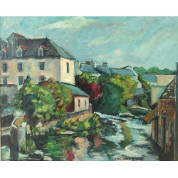Yves LANGE (1926-2001) "Vue de Quimperlé