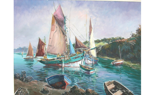 Pierre CARIO (Xxe) "Marine" huile sur to