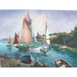 Pierre CARIO (Xxe) "Marine" huile sur to