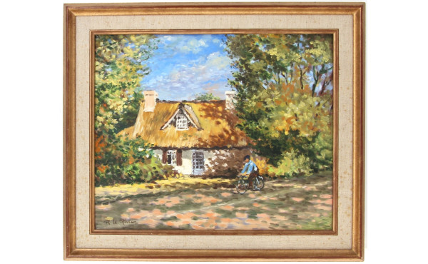 Robert LE RHUN (Xxème) "Chaumière à Béno