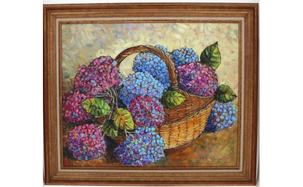 Robert LE RHUN (Xxème) "Panier d'hortens