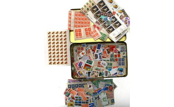 France et monde - Vrac de timbres, bloc,