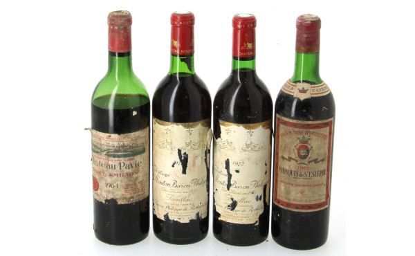 Lot de 4 bouteilles anciennes: - 2 Ch M